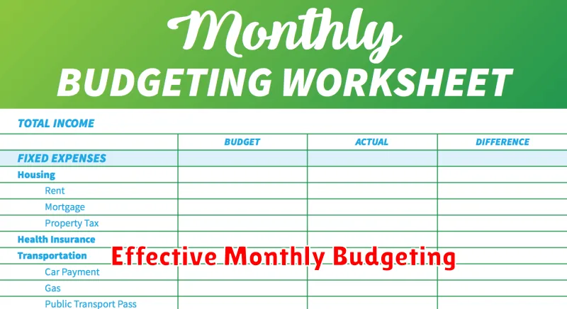 Effective Monthly Budgeting