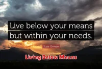 Living Below Means