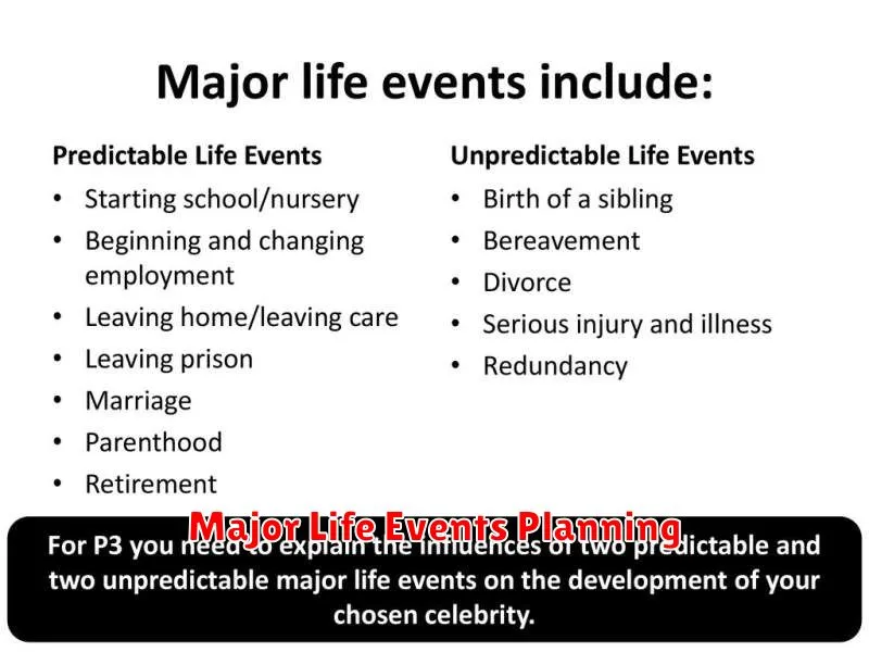 Major Life Events Planning